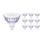 Confezione Multipack 10x Philips Master Value LED Faretti GU5.3 MR16 5.8W 450lm 60D - 927 Bianco Molto Caldo | Miglior resa cromatica - Dimmerabile - Sostitutiva 35W